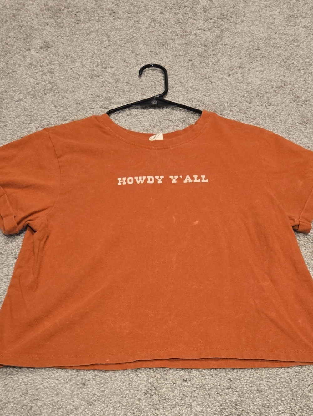 Howdy Y'all Cropped Tee - Rust Orange